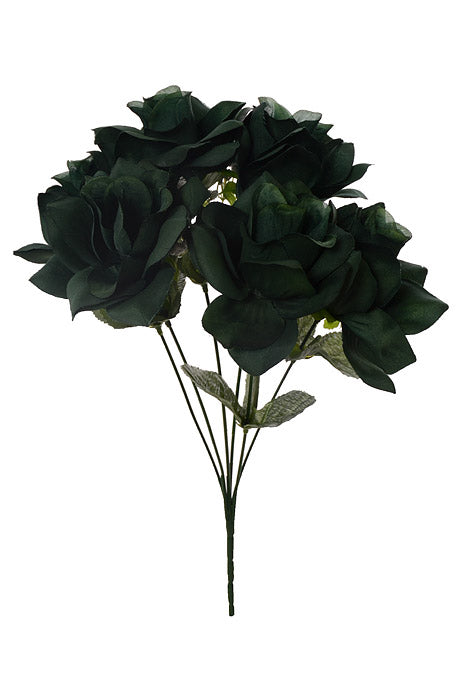15" Silk Printing Rose Bush Emerald Green