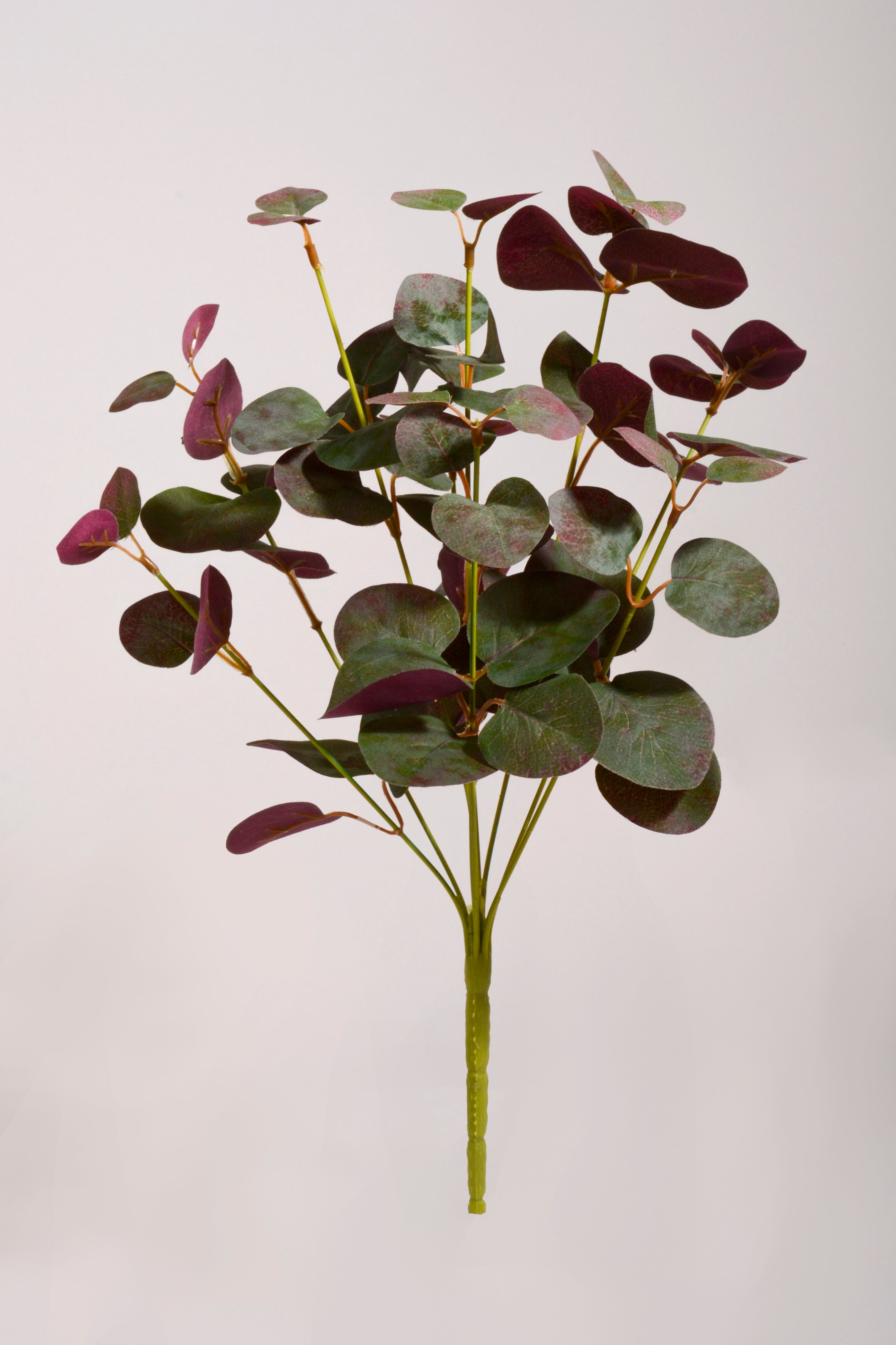 17" Silk Eucalyptus Spray Dark Green/Purple