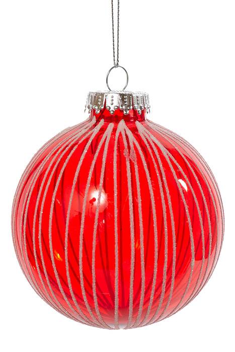 100mm Pet Ball Cats Eye White &amp; Clear Red  W/white Glitter Bx/4