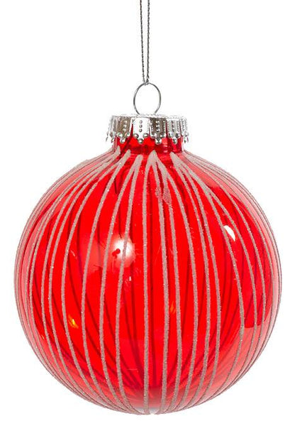 100mm Pet Ball Cats Eye White &amp; Clear Red  W/white Glitter Bx/4