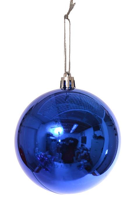 80mm Shiny Plastic Ball Royal Blue Pkg/6