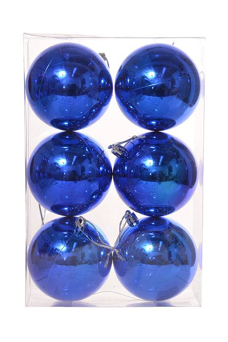 80mm Shiny Plastic Ball Royal Blue Pkg/6