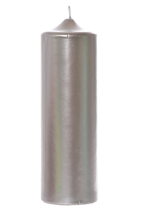 2.8" x 9" Patrician Pillar Candle Silver