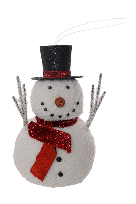 5" X 8.5" Glitter Snowman White/Black/Red