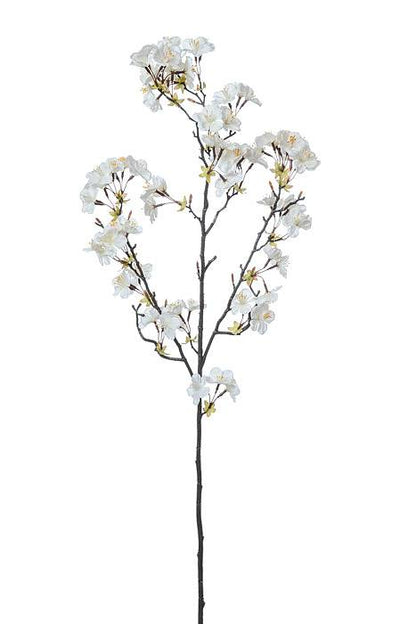 35" Silk Apple Blossom Spray White/cream