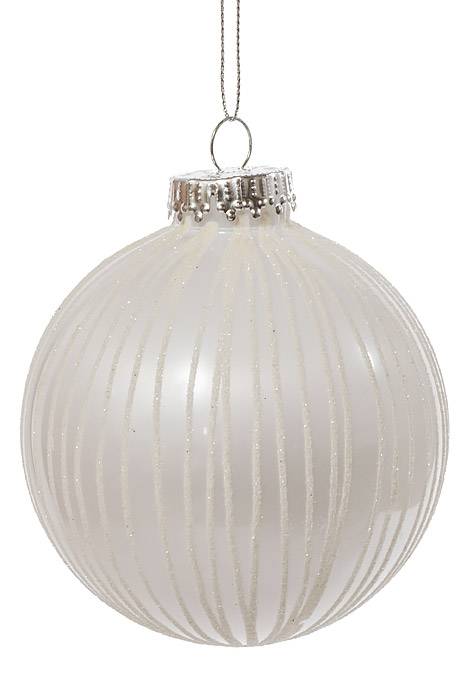 100mm Pet Ball Cats Eye White &amp; Clear W/white Glitter Bk/4