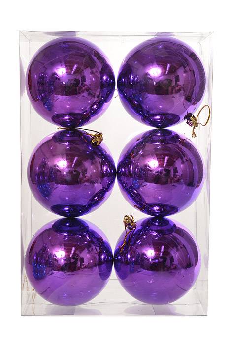 100mm Shiny Plastic Ball Purple Bx/6