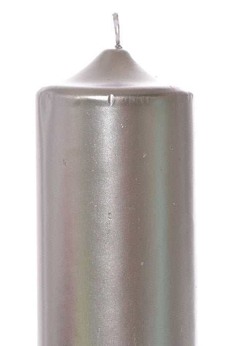 2.8" x 9" Patrician Pillar Candle Silver