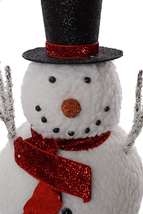 5" X 8.5" Glitter Snowman White/Black/Red