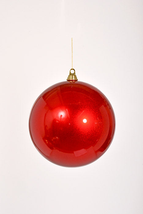 250Mm Plastic Ball Ornament Apple Red