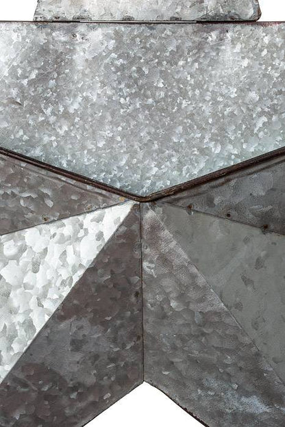 35" Galvanized Metal Star Wall Pocket Antique/silver