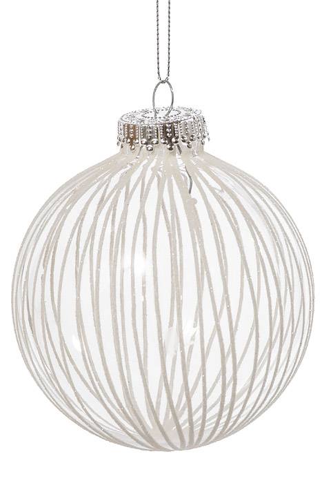 100mm Pet Ball Cats Eye White &amp; Clear W/white Glitter Bk/4