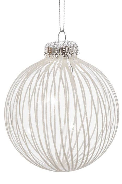 100mm Pet Ball Cats Eye White &amp; Clear W/white Glitter Bk/4