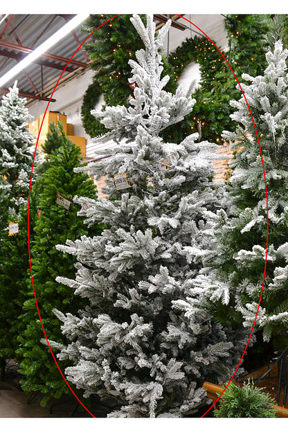 9Ft X 66" Flocked Pine Tree Snow
