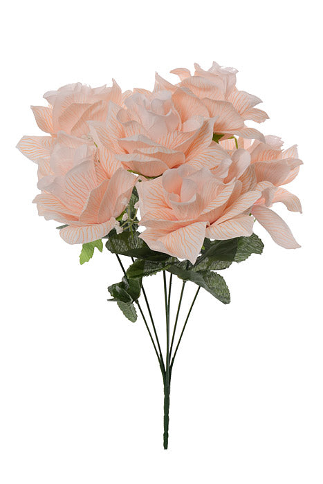 15" Silk Printing Rose Bush Blush Peach