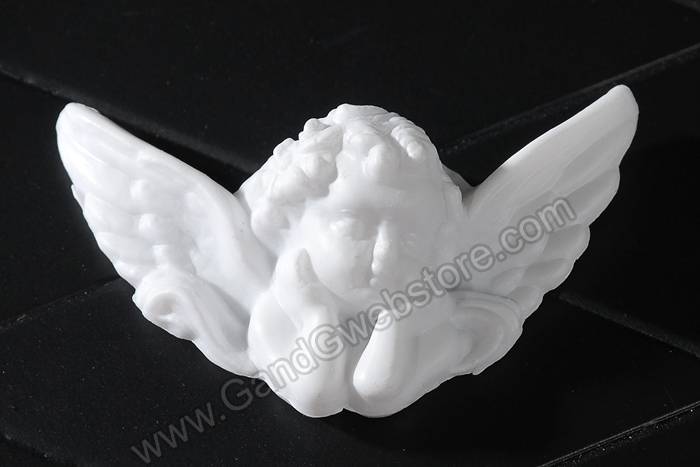 3" Angel Head W/wings White Pkg/12