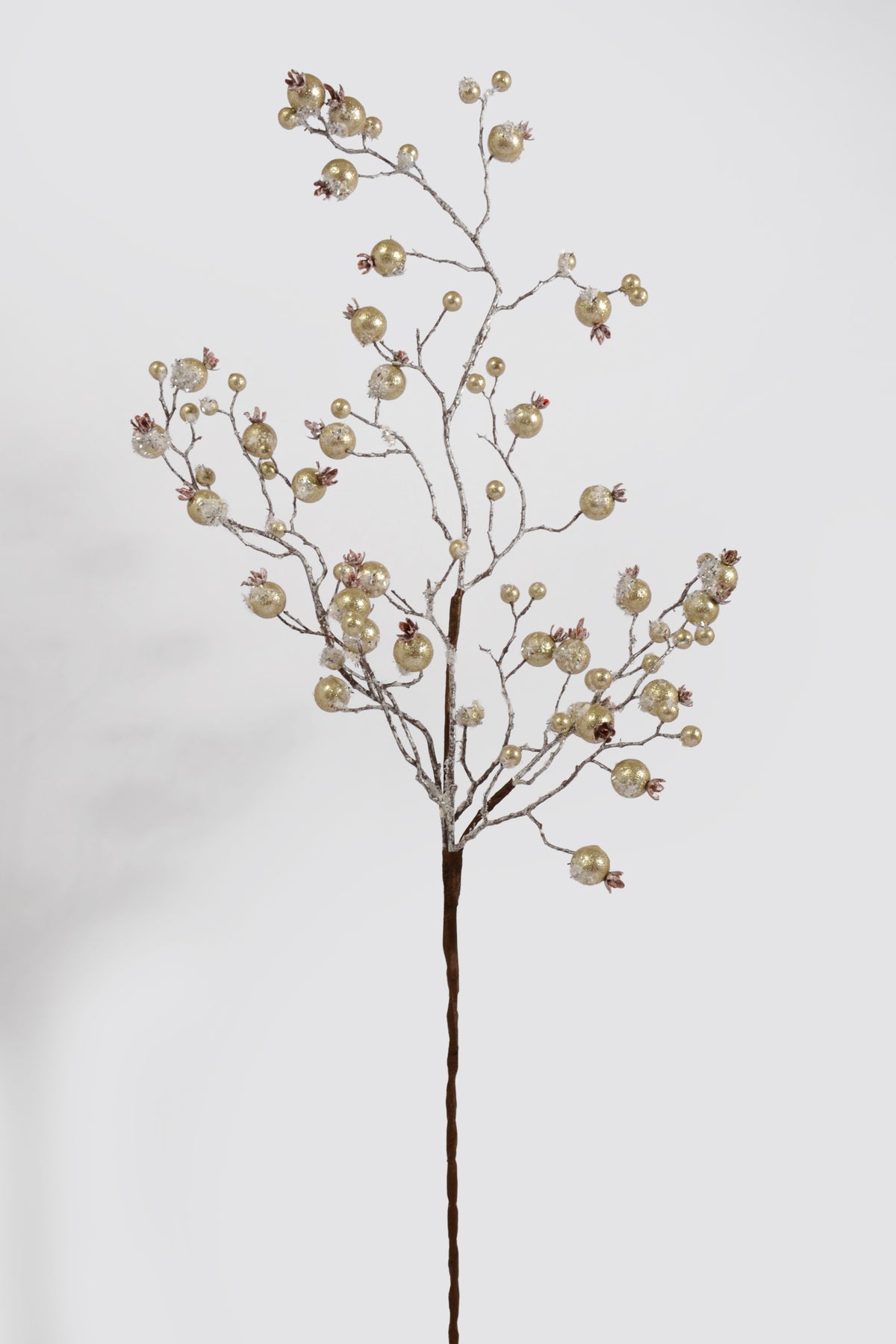 38" Gilded Frosted Crabapple Spray Pewter