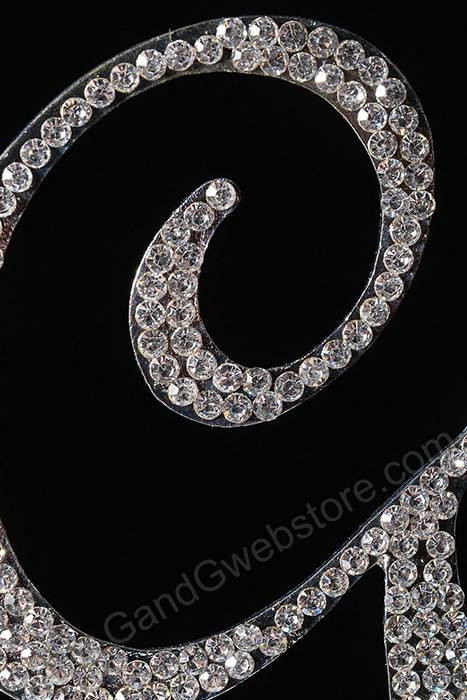 4.5" Rhinestone Letter "g" Cake Topper Silver