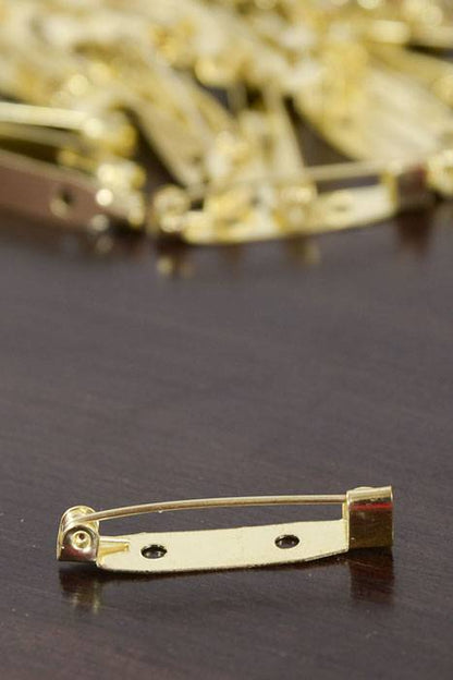 1.25&quot; Flat Back Safety Pin Gold Pkg/144
