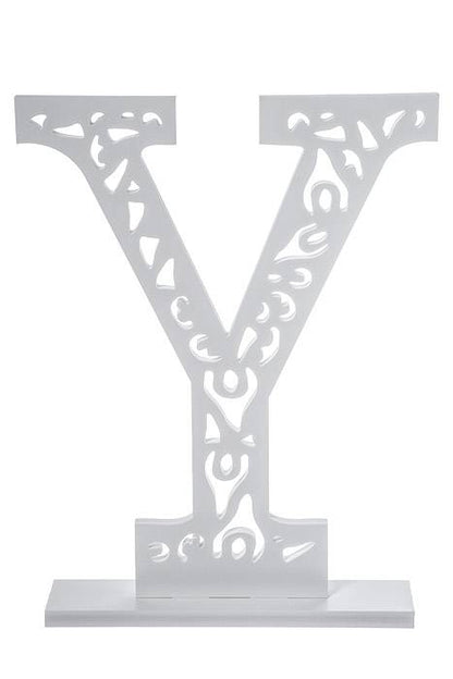 19.75" Carved Letter "y" White