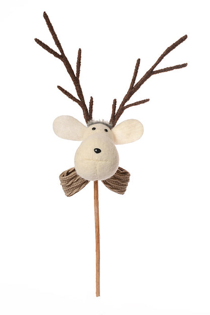 32" X 8.5" Moose Head Pick Ornament White Natural