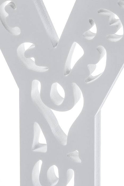 19.75" Carved Letter "y" White