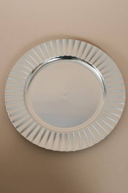 13" Metallic Charger Plastic Plate Silver