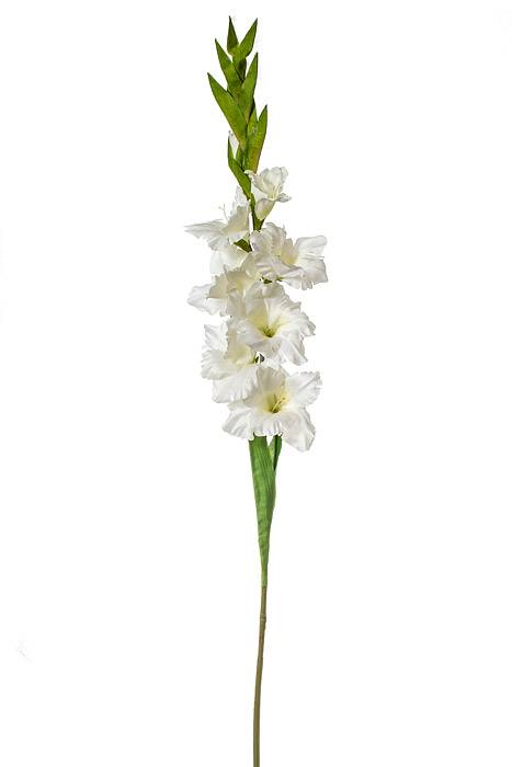 36" Silk Gladiolus Spray White