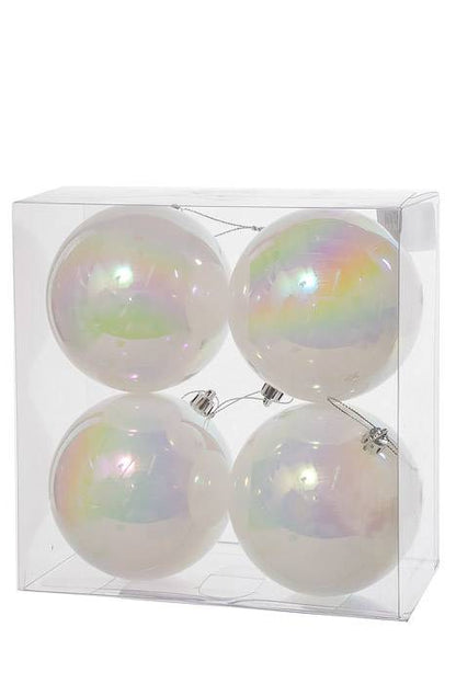 100mm Ball Candy Apple/white/iridescent Bx/4
