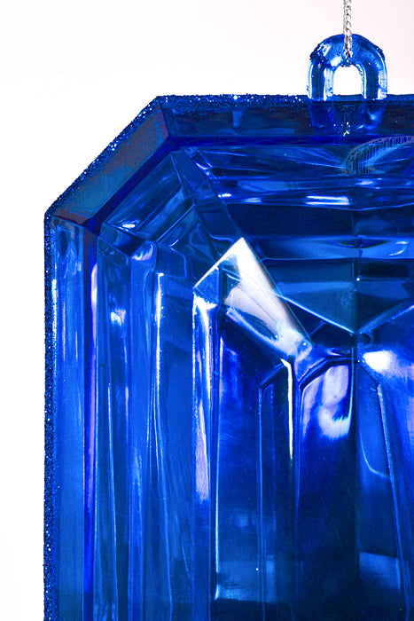 4.75" x 8" Rectangle Jewel Box W/Glitter Blue