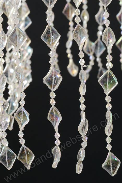 18" Two Tier Squared Sparkle Beaded Chandelier Crystal