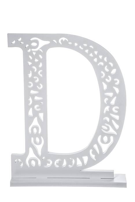 19.75" Carved Letter "d" White