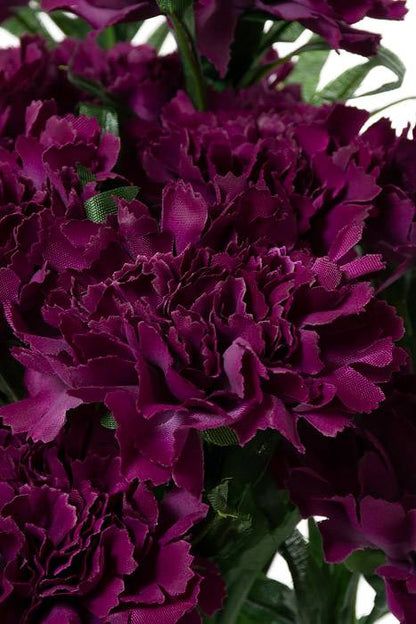 18" Silk Carnation Bush Purple