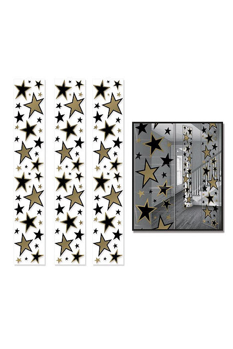 6 Ft Star Party Panels Black/Gold