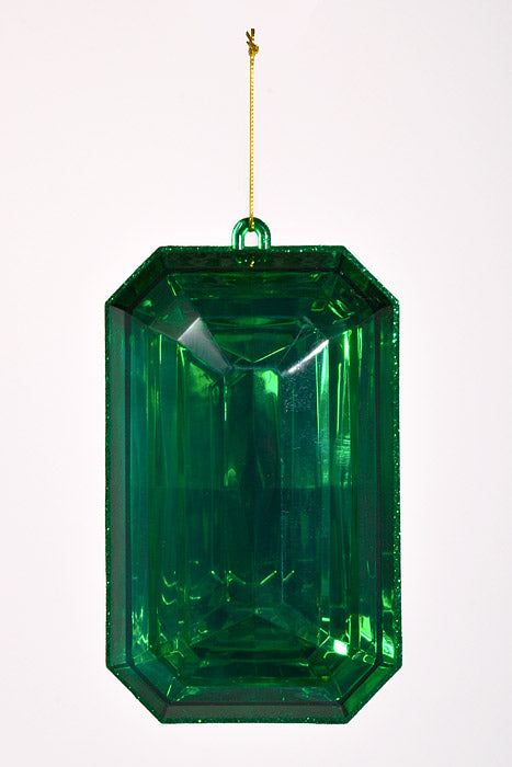 4.75" x 8" Rectangle Jewel Box W/Glitter Green