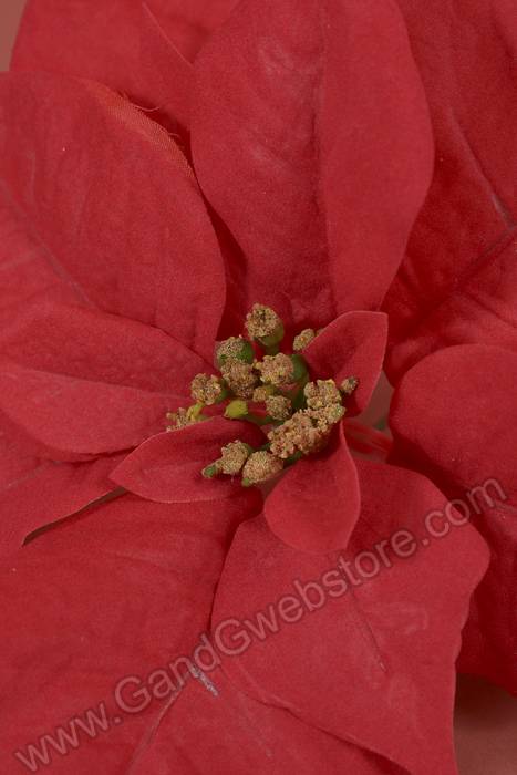 11" Velvet Poinsettia Pick (Red) Pkg/4