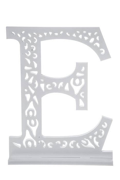 19.75&quot; Carved Letter &quot;e&quot; White