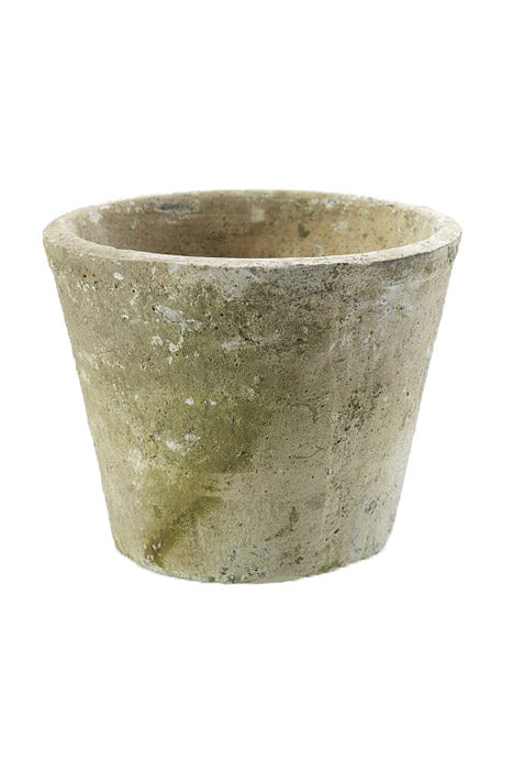 6.5" X 5" Antique Pot White/Light Green