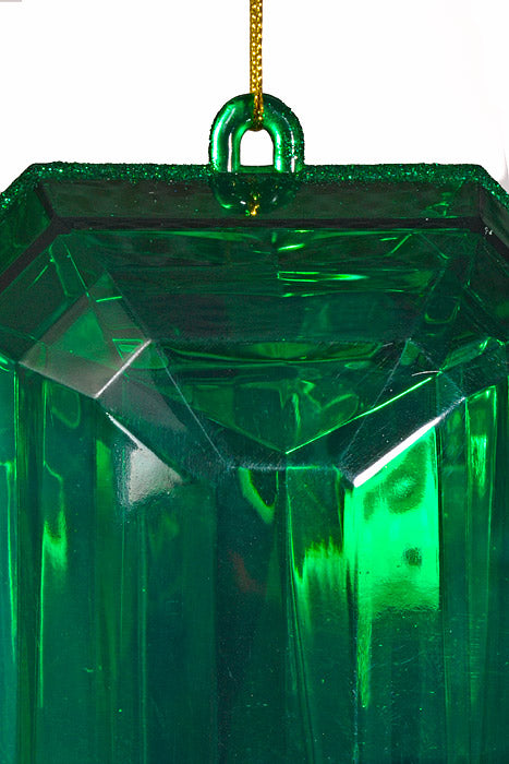 4.75" x 8" Rectangle Jewel Box W/Glitter Green