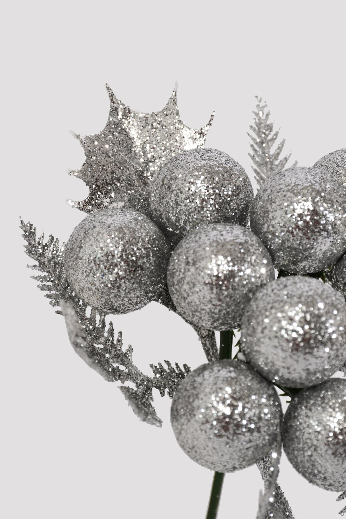 7" Xmas Berry Pick Silver Pkg/12