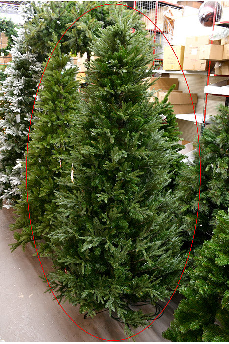 9Ft x 64" Belgium Pine Tree W/1200 Lights Green