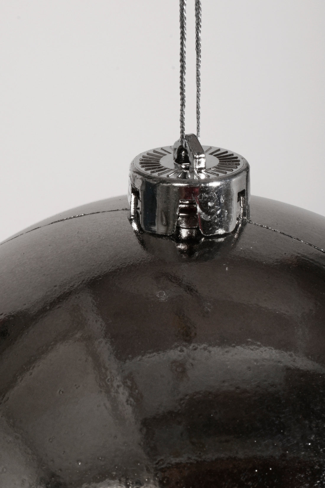 150Mm Shiny Plastic Ball Ornament Charcoal