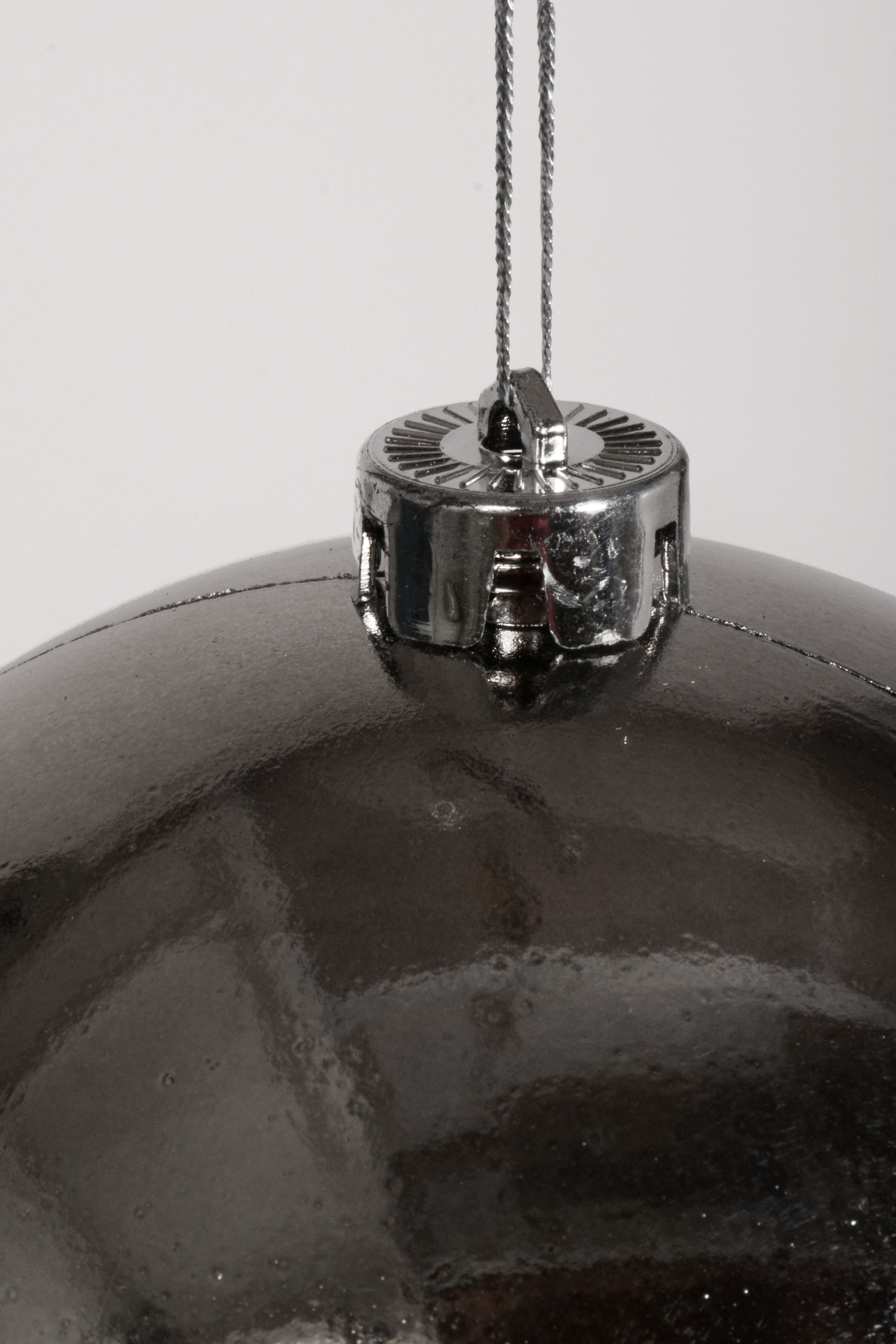 150Mm Shiny Plastic Ball Ornament Charcoal