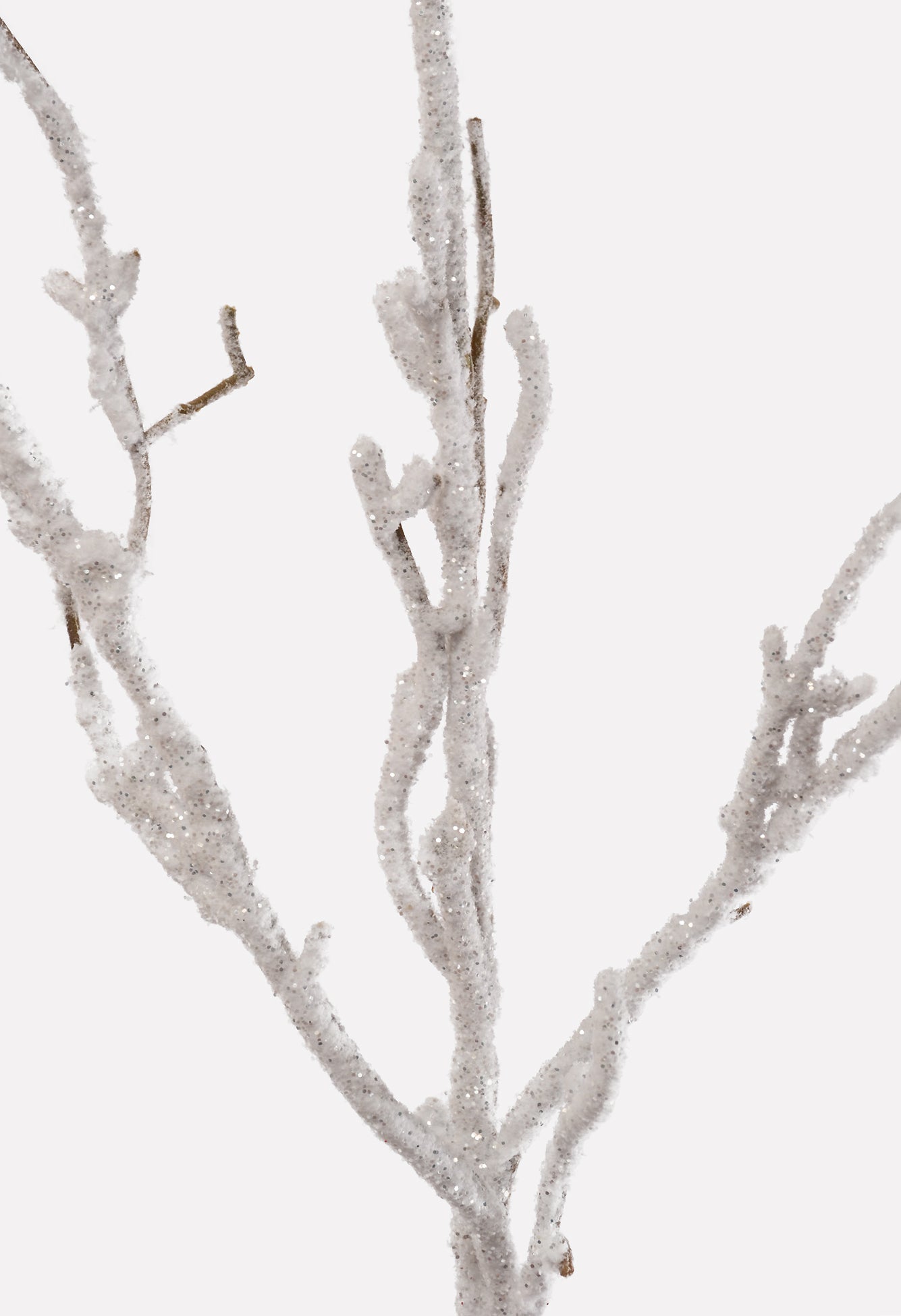 48" Snowed Twig Spray Brown/White