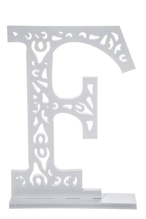 19.75" Carved Letter "f" White