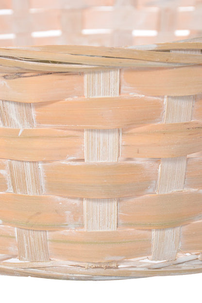 10.5" x 3.5" Round Bamboo Skin White/Whitewash