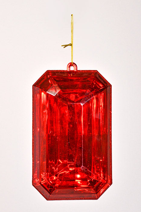 4.75" x 8" Rectangle Jewel Box W/Glitter Red