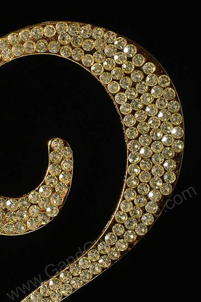 4.5" Rhinestone Number "2" Cake Topper Gold