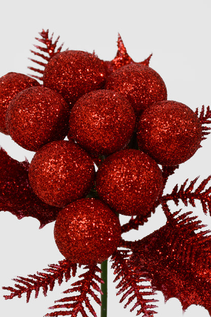 7" Xmas Berry Pick Red Pkg/12