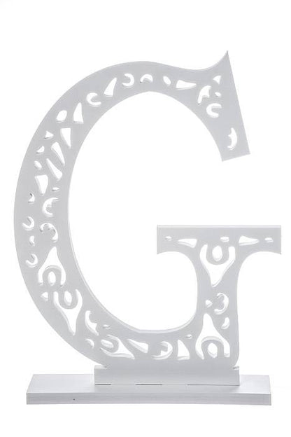 19.75" Carved Letter "g" White